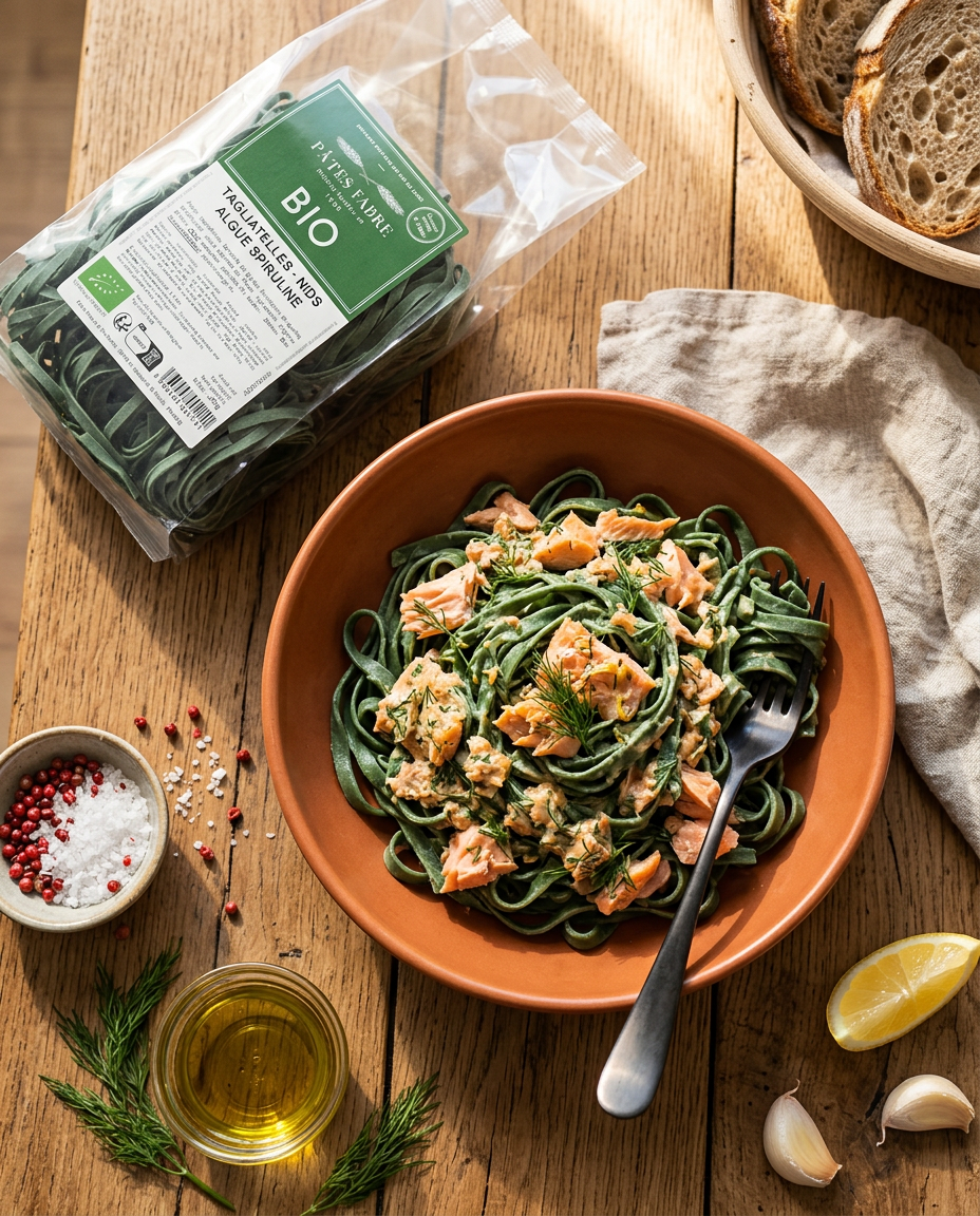 Pâtes BIO - Tagliatelle à l'Algue Spiruline